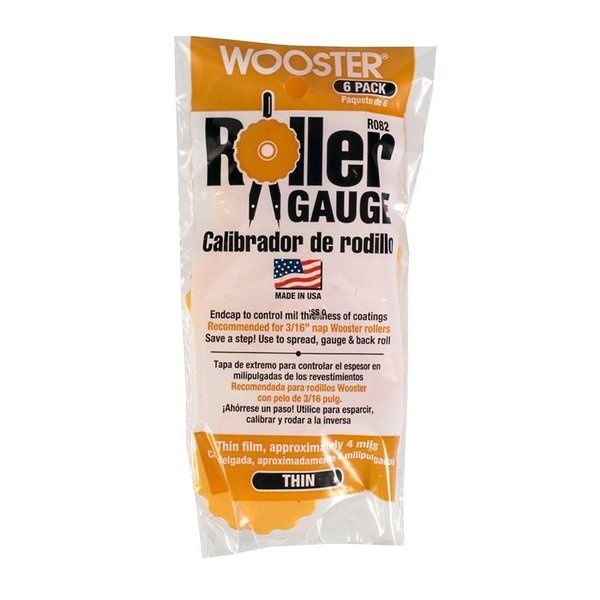 Wooster 3/16 in. Roller Gauge Thin Yel 6Pk R082 00R0820000